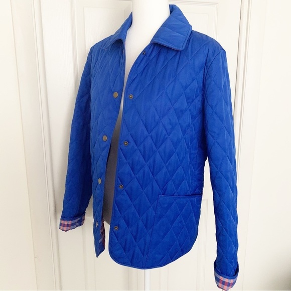 Vintage Women’s Quilted Ice Skating Jacket Blue Button Up with Flannel Lining - Picture 5 of 14